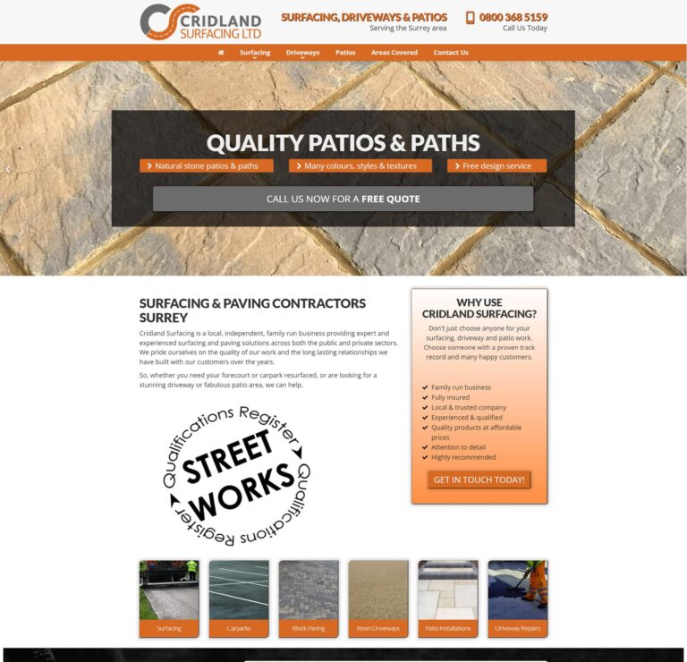 web design for surfacing companies near me Keighley