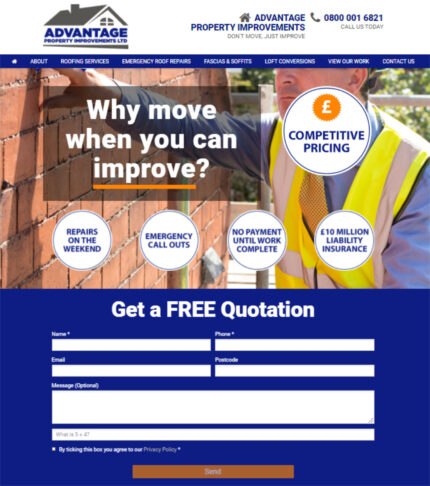 Home improvement website design UK