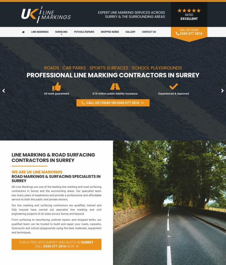 Line marking website design Cirencester