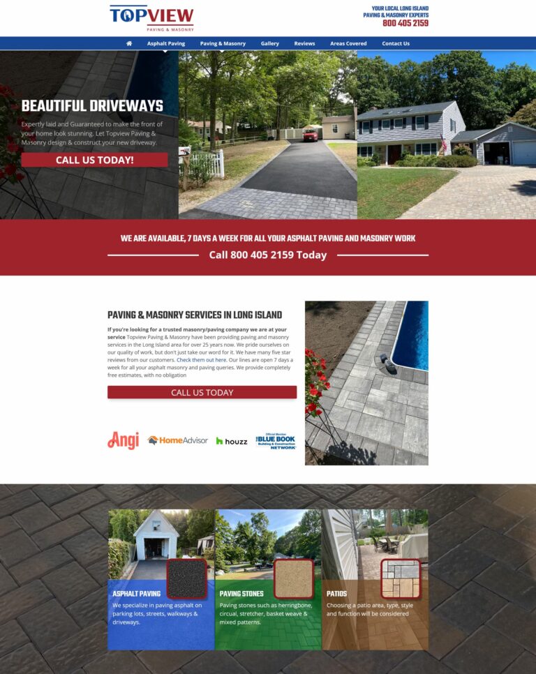 Paving and masonry web designers in Great Dunmow