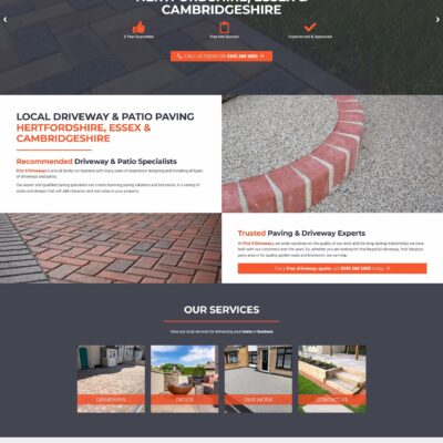 Driveways and patios web designers in UK