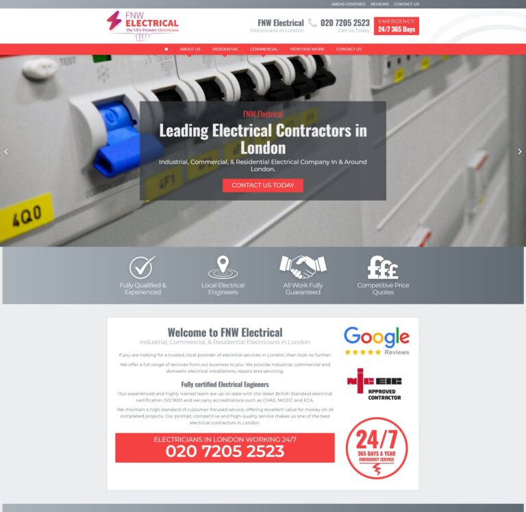 Electricians website designers Gravesend