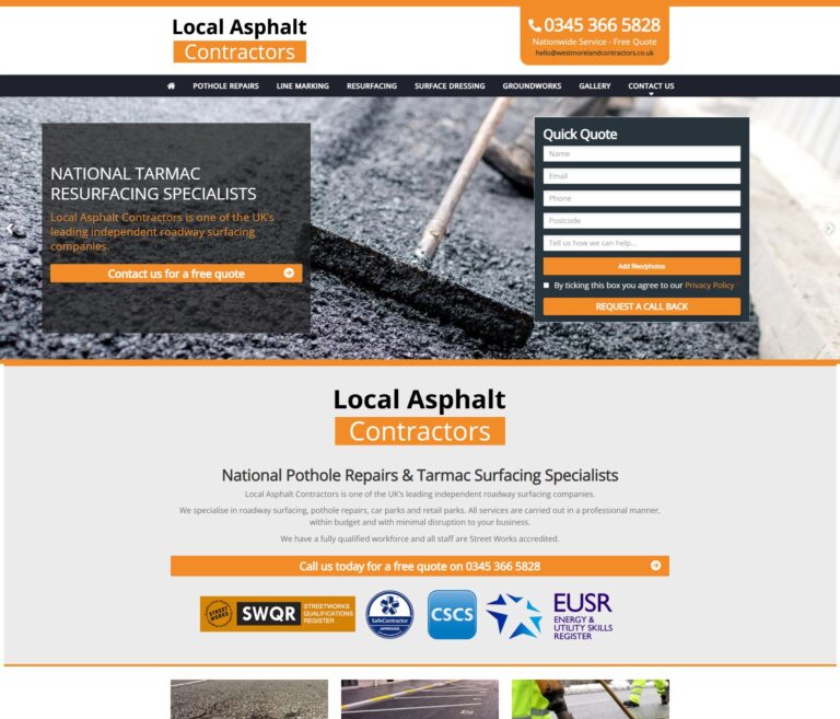 Web Design Company for road surfacing Durham