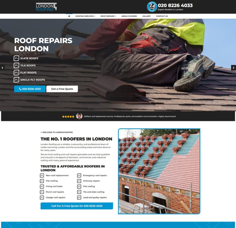 Expert roofing website designers Caterham