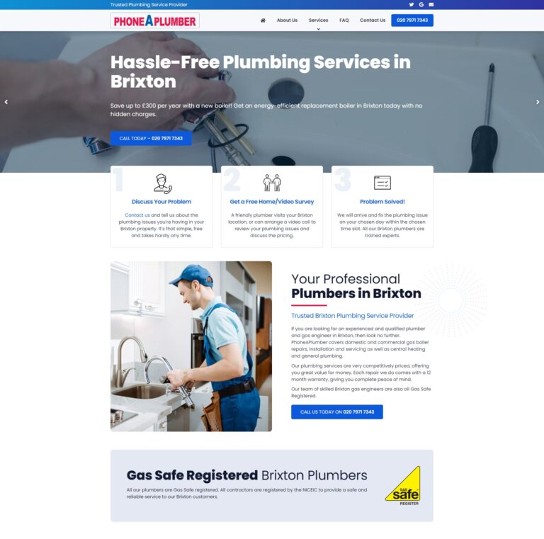 Company to build plumber website in Warrington