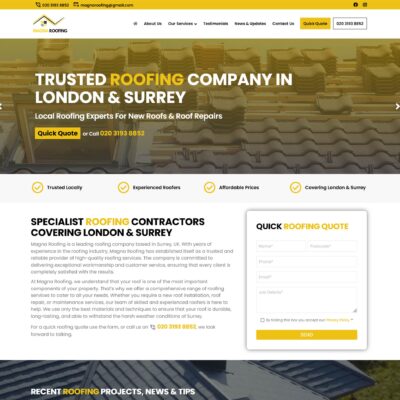 Magna Roofing - Roofer Website, SEO Google Ads