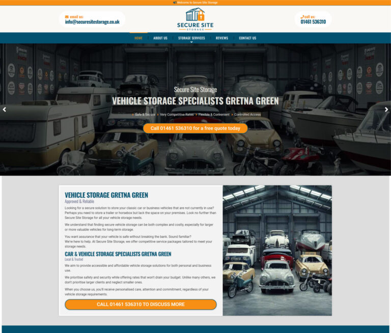 Storage facility website design Alnwick