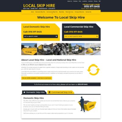 local skip hire webiste design UK