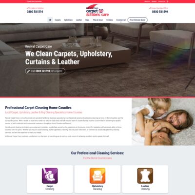 Carpet & Upholstery Cleaning Website Design Agency UK