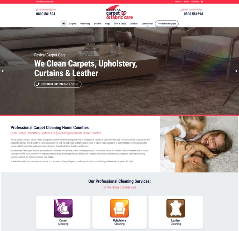 Carpet & Upholstery Cleaning Website Design Agency Northwich