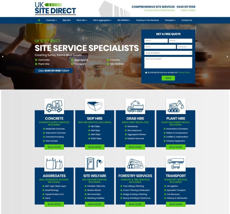 Website Designer for Plant Hire Brecon