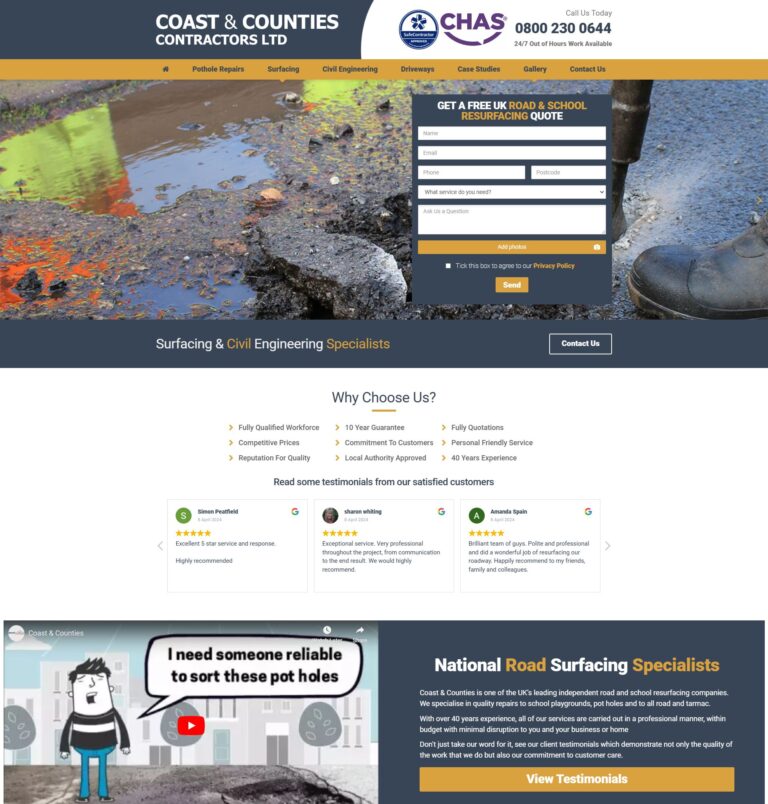 Website design for road surfacing companies