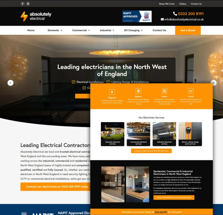 website builder for electrician in Brecon