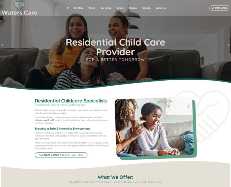 Children's Care Home Website Design Company