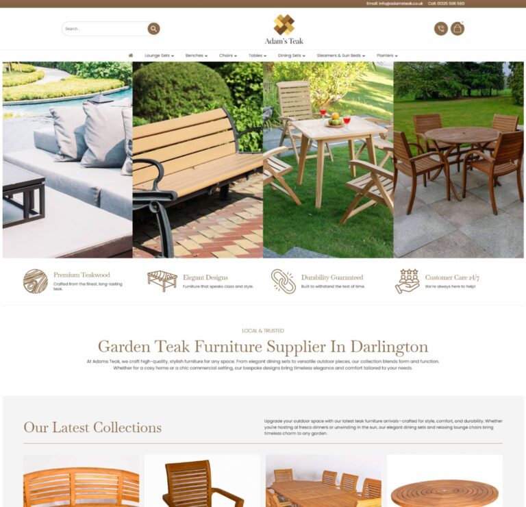 Teak wood funiture supplier website designers