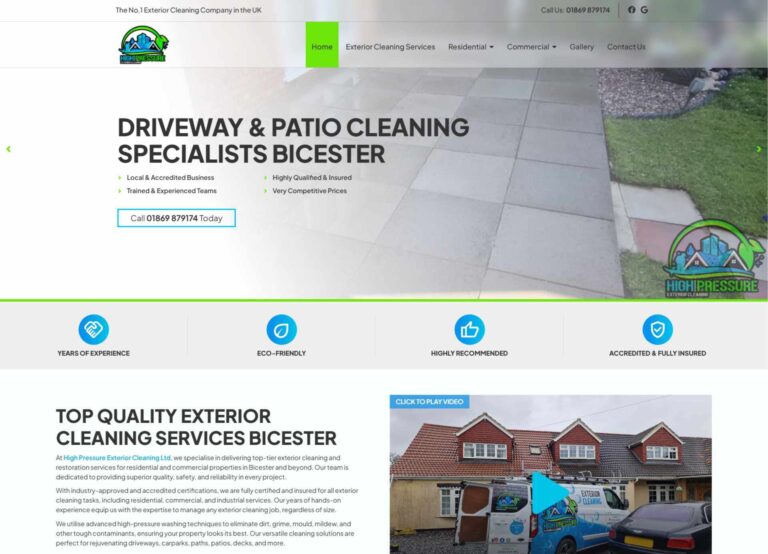 Exterior cleaning company website Scunthorpe